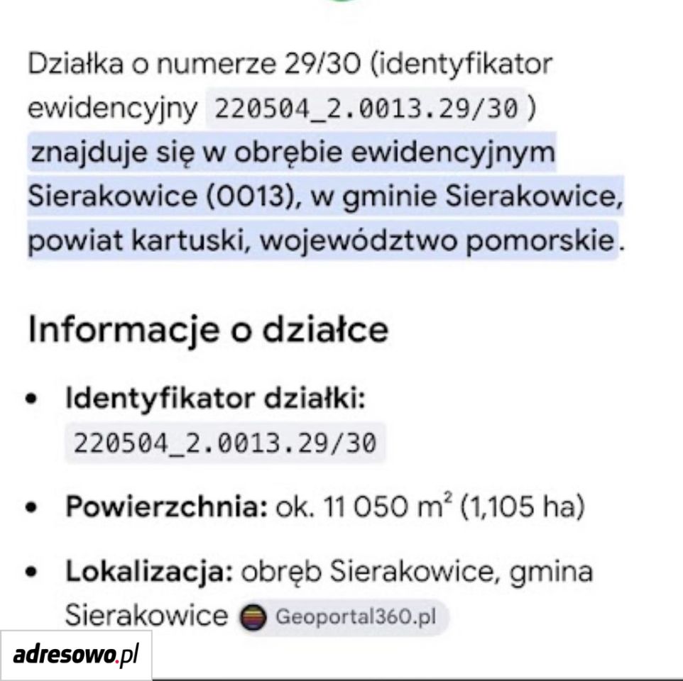 Działka budowlana Sierakowice. Zdjęcie 2