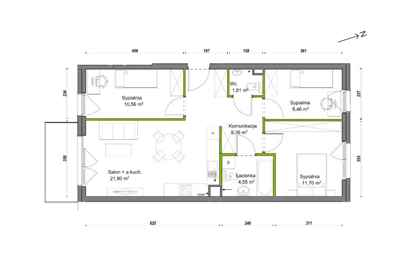 Mieszkanie 4-pokojowe Wrocław Ołtaszyn, ul. Orawska. Zdjęcie 8