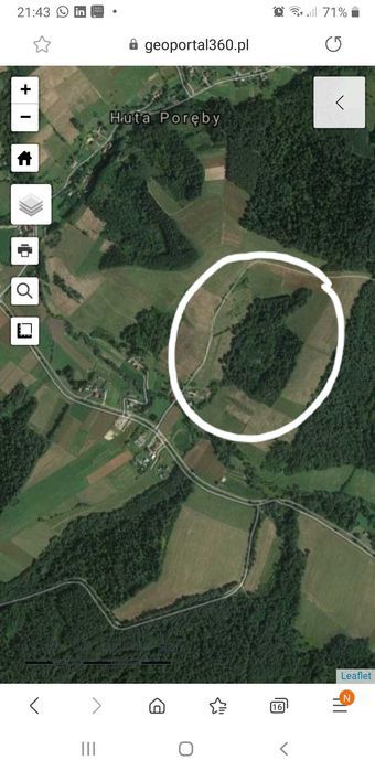 Działka leśna Huta Poręby
