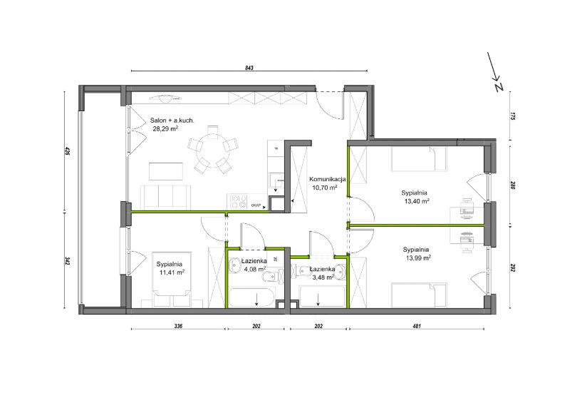 Mieszkanie 4-pokojowe Wrocław Ołtaszyn, ul. Orawska. Zdjęcie 8