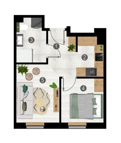 Mieszkanie 2-pokojowe Mława, ul. Janusza Kusocińskiego. Zdjęcie 1