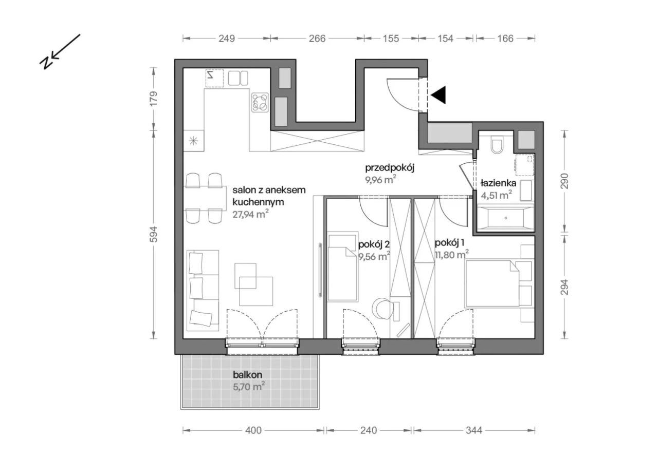 Mieszkanie 3-pokojowe Katowice Brynów, ul. Ceglana. Zdjęcie 7