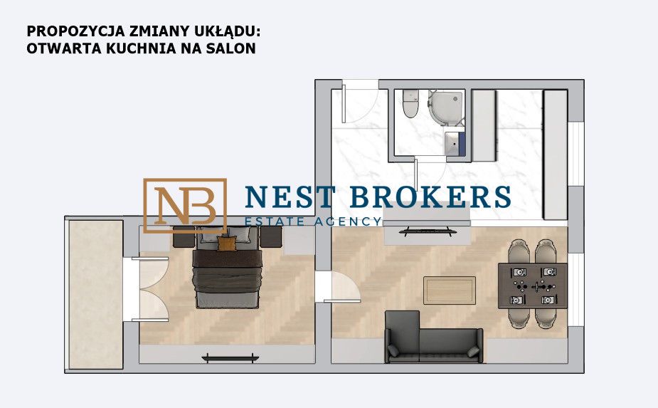 Mieszkanie 2-pokojowe Kraków Nowa Huta, os. Urocze. Zdjęcie 6
