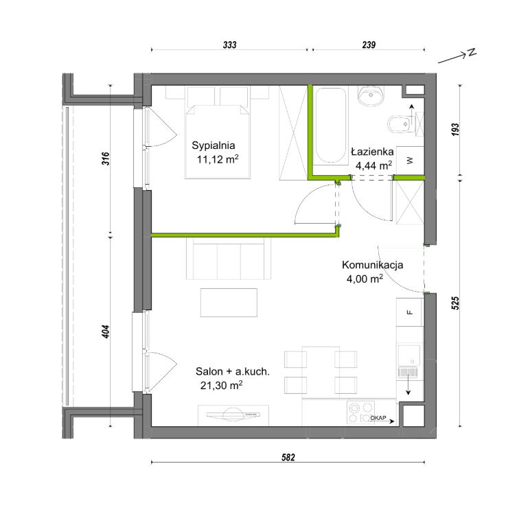 Mieszkanie 2-pokojowe Wrocław Ołtaszyn, ul. Orawska. Zdjęcie 8