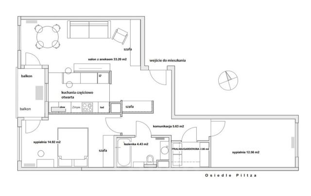 Mieszkanie 3-pokojowe Kraków Dębniki, ul. dr. Jana Piltza. Zdjęcie 26
