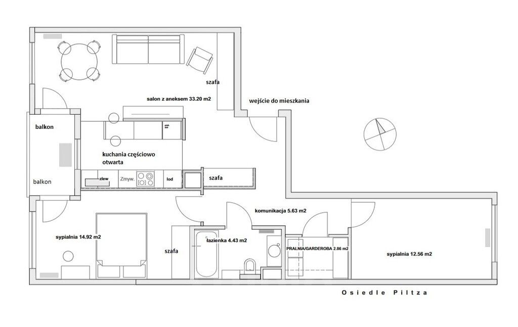 Mieszkanie 3-pokojowe Kraków Dębniki, ul. dr. Jana Piltza. Zdjęcie 26