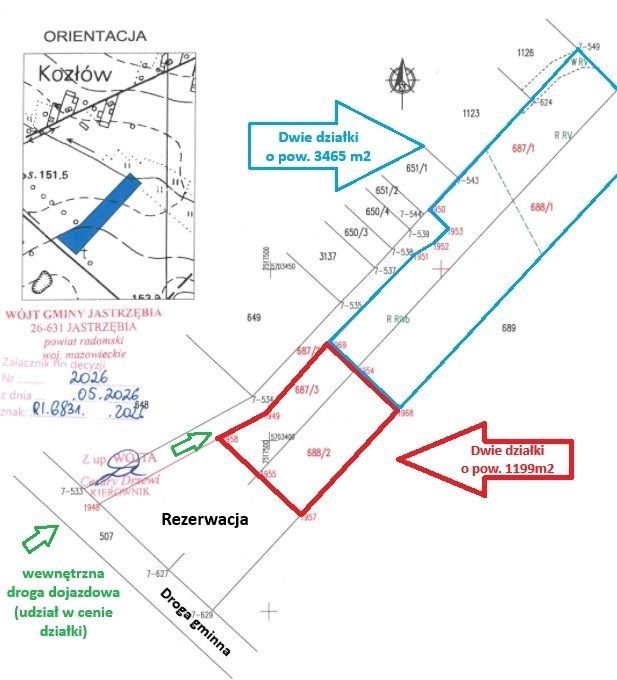 Działka budowlana Kozłów. Zdjęcie 2