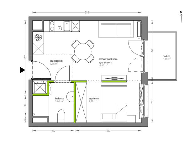 Mieszkanie 2-pokojowe Kraków Płaszów, ul. Myśliwska. Zdjęcie 25