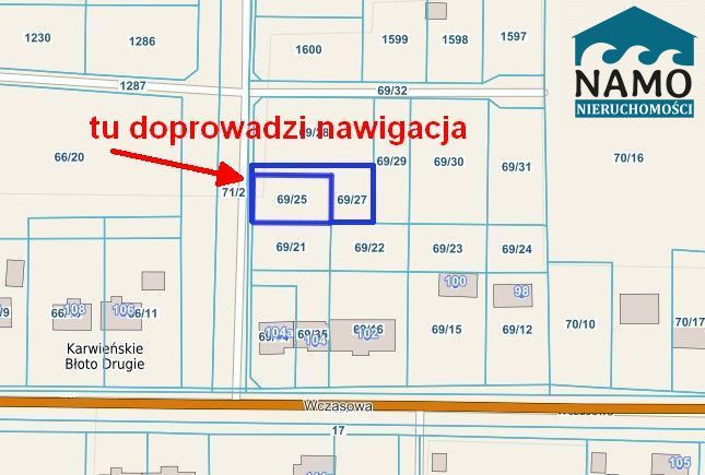 Działka rolna Karwieńskie Błoto Drugie, ul. Wczasowa