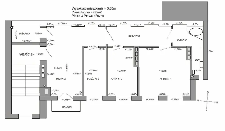 Mieszkanie 3-pokojowe Łódź Śródmieście, ul. Piotrkowska