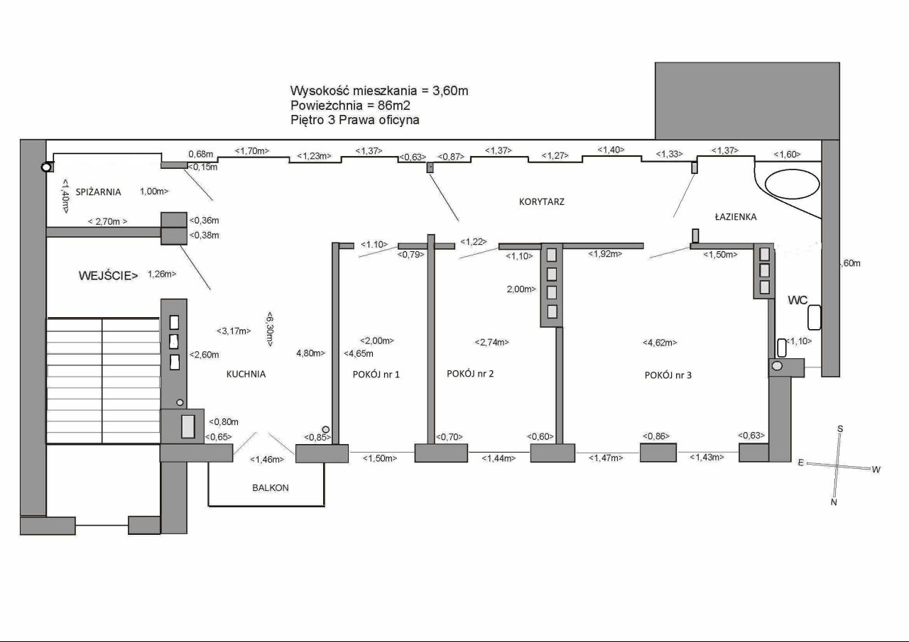 Mieszkanie 3-pokojowe Łódź Śródmieście, ul. Piotrkowska