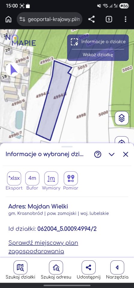 Działka budowlana Majdan Wielki Borki, ul. Borki. Zdjęcie 2