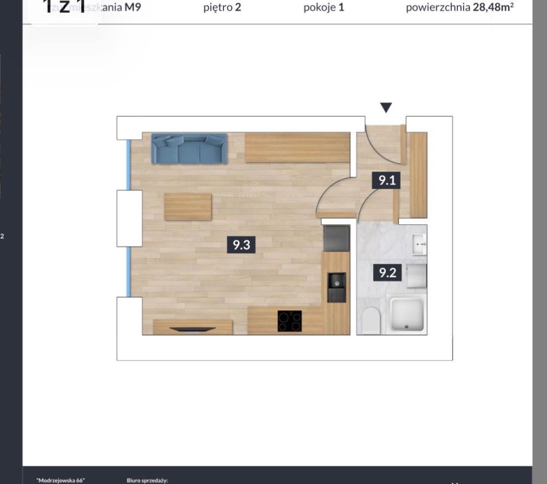 Mieszkanie 1-pokojowe Będzin. Zdjęcie 2