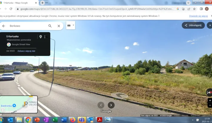 Działka inwestycyjna Borkowo, ul. Kartuska