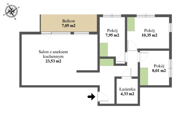 Mieszkanie 4-pokojowe Starogard Gdański, ul. Alojzego Pawła Gusowskiego. Zdjęcie 39