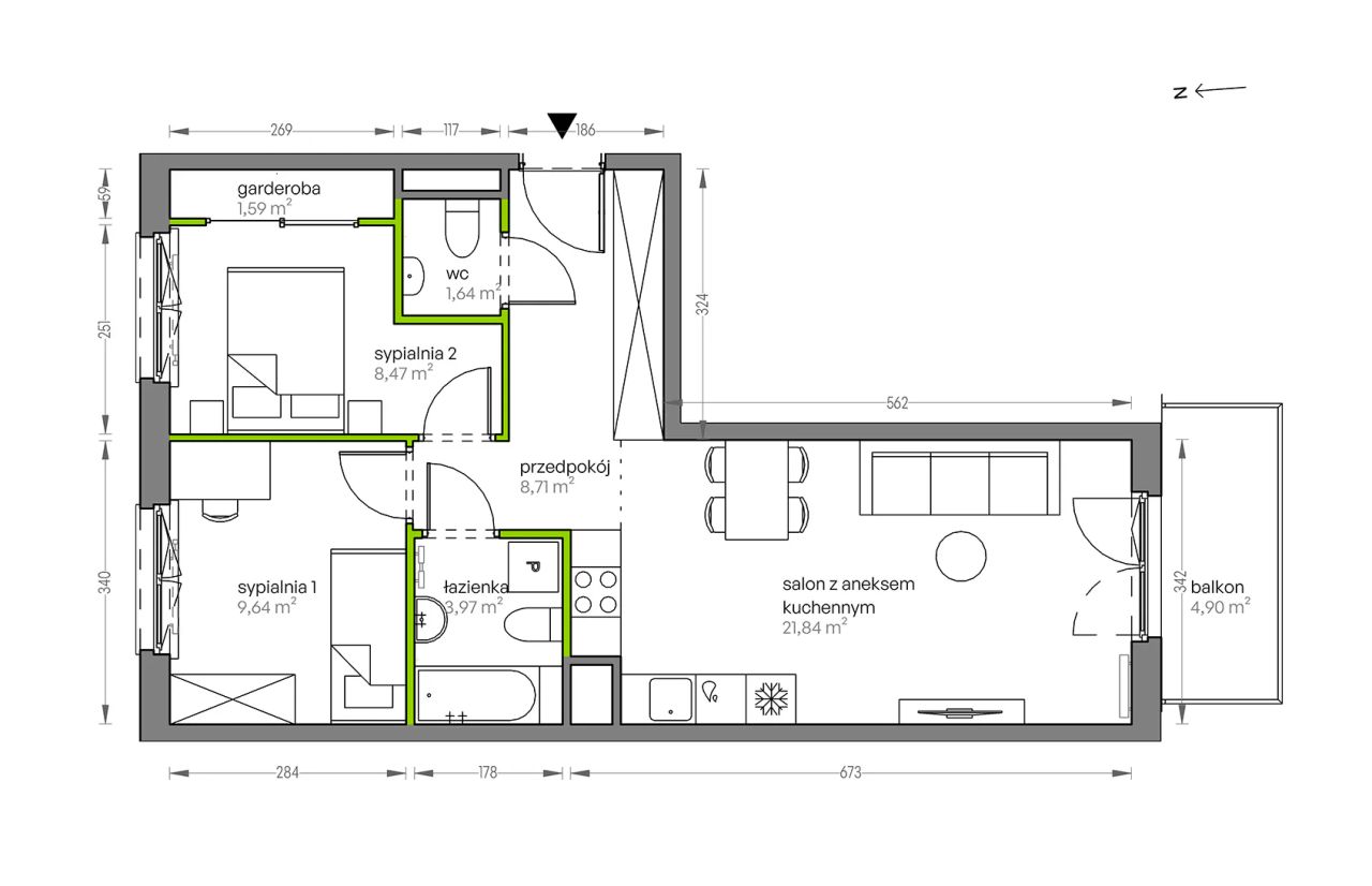 Mieszkanie 3-pokojowe Kraków Płaszów, ul. Myśliwska. Zdjęcie 25