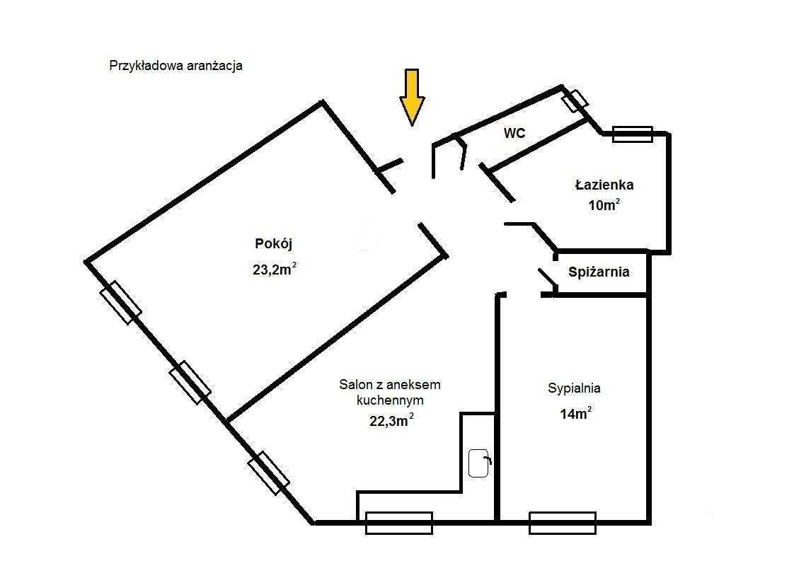 Mieszkanie 3-pokojowe Radom Śródmieście, ul. Romualda Traugutta