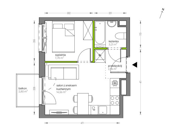 Mieszkanie 2-pokojowe Kraków Płaszów, ul. Myśliwska. Zdjęcie 25