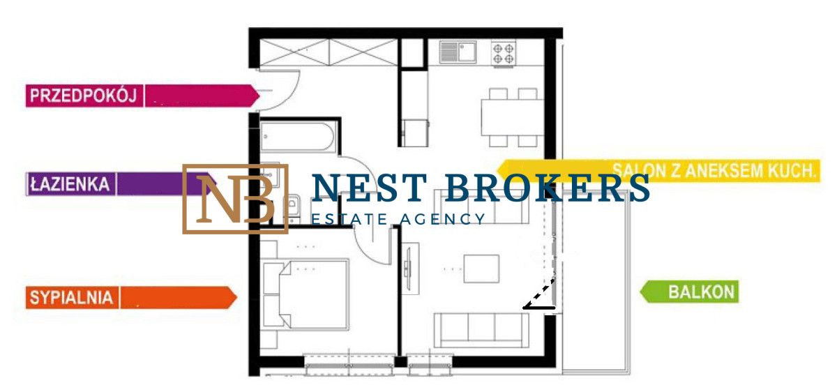 Mieszkanie 2-pokojowe Wieliczka, ul. Władysława Jagiełły. Zdjęcie 6