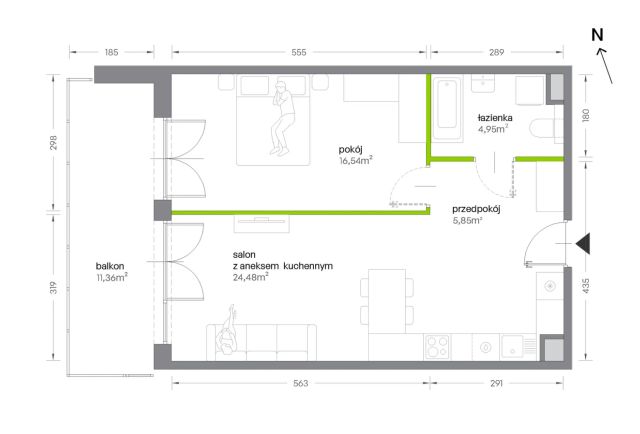 Mieszkanie 2-pokojowe Kraków Krowodrza, ul. Żabiniec. Zdjęcie 7