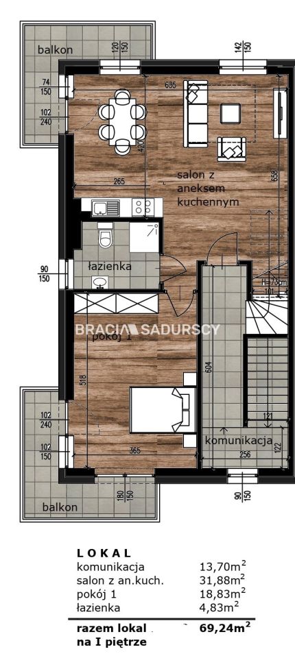 Mieszkanie 5-pokojowe Kraków Podgórze, ul. Myśliwska. Zdjęcie 3