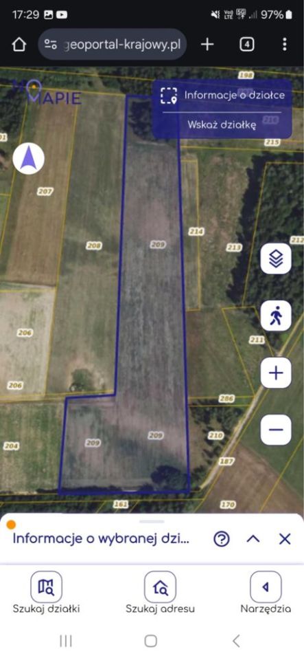 Działka rolno-budowlana Hołówki Duże