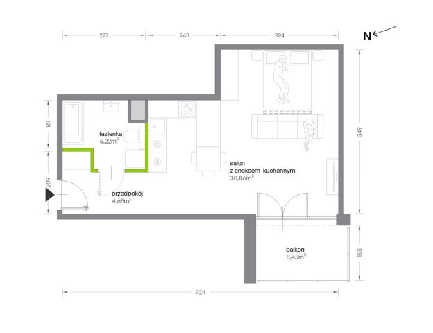 Mieszkanie 1-pokojowe Kraków Krowodrza, ul. Żabiniec. Zdjęcie 7