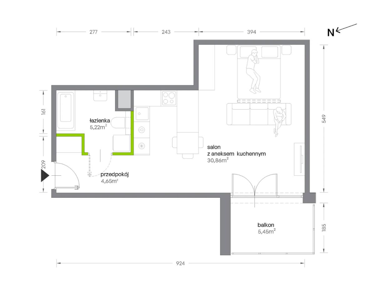 Mieszkanie 1-pokojowe Kraków Krowodrza, ul. Żabiniec. Zdjęcie 7