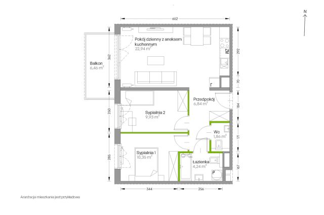 Mieszkanie 3-pokojowe Kraków Czyżyny, ul. Romana Ciesielskiego. Zdjęcie 14
