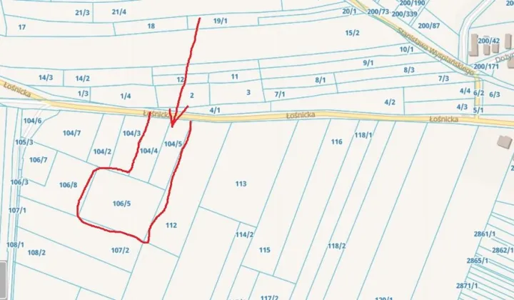 Działka inwestycyjna Zawiercie, ul. Łośnicka