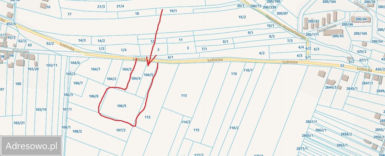 Działka inwestycyjna Zawiercie, ul. Łośnicka. Zdjęcie 1