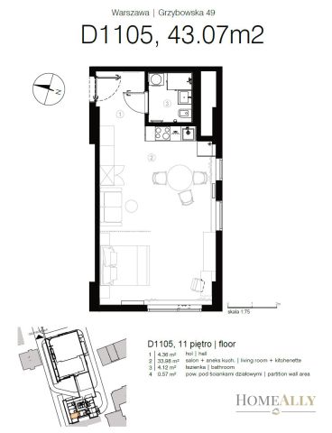 Mieszkanie 1-pokojowe Warszawa Wola, ul. Grzybowska. Zdjęcie 17