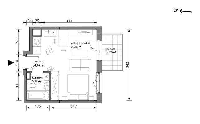 Mieszkanie 1-pokojowe Warszawa Włochy, ul. Trzcinowa. Zdjęcie 7