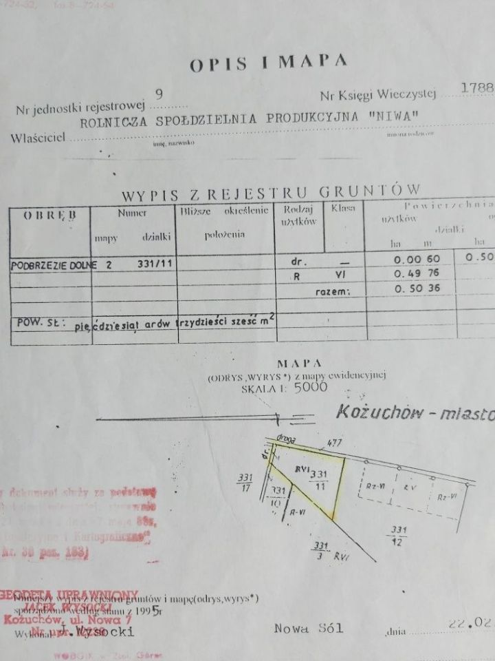 Działka inwestycyjna Kożuchów. Zdjęcie 4