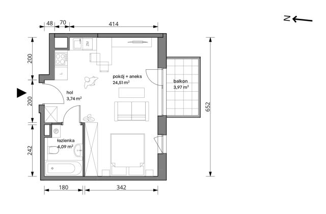 Mieszkanie 1-pokojowe Warszawa Włochy, ul. Trzcinowa. Zdjęcie 7
