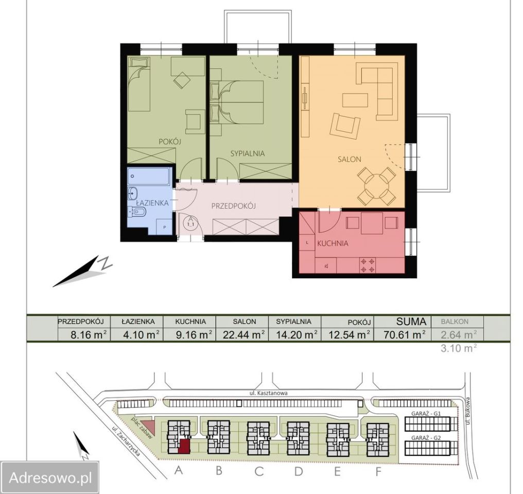 Mieszkanie 3-pokojowe Święta Katarzyna, ul. Kasztanowa. Zdjęcie 20