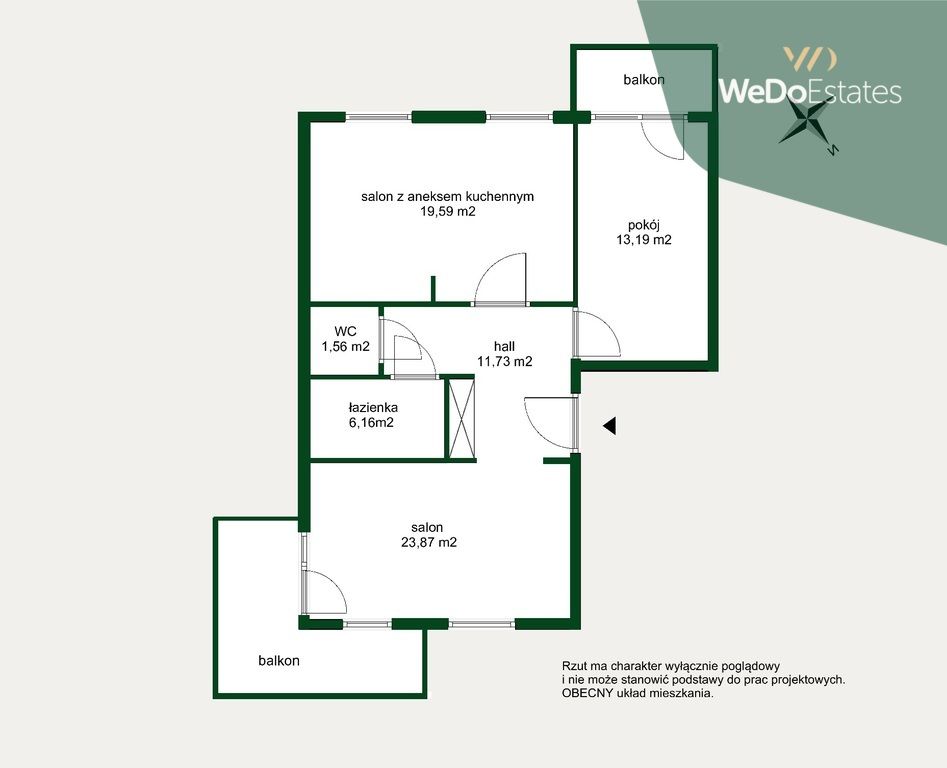 Mieszkanie 3-pokojowe Warszawa Ursynów, al. Komisji Edukacji Narodowej. Zdjęcie 3