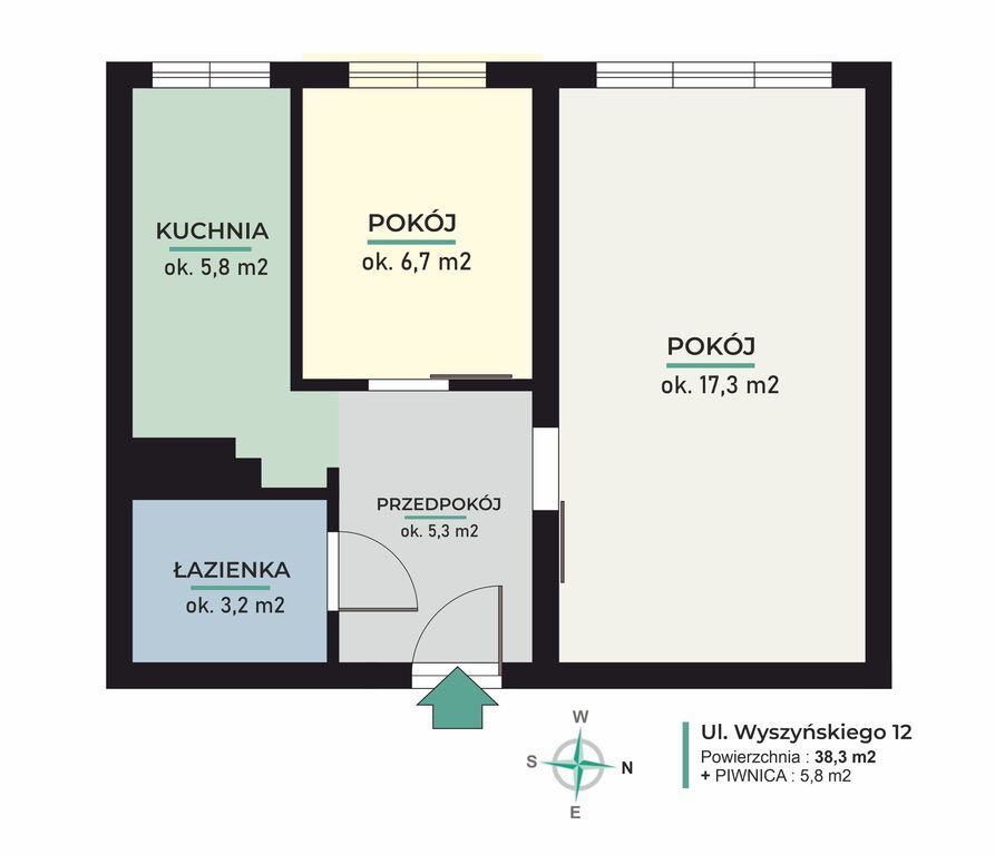 Mieszkanie 2-pokojowe Szczecinek Centrum, ul. kard. Stefana Wyszyńskiego. Zdjęcie 20
