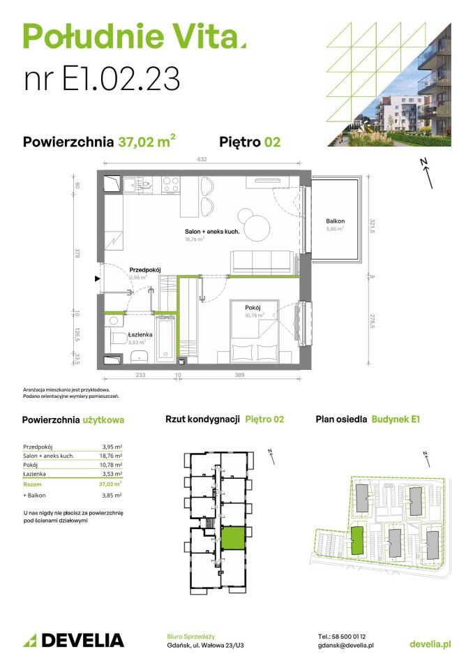 Mieszkanie 2-pokojowe Gdańsk Orunia Górna, ul. Kazimierza Wielkiego. Zdjęcie 7