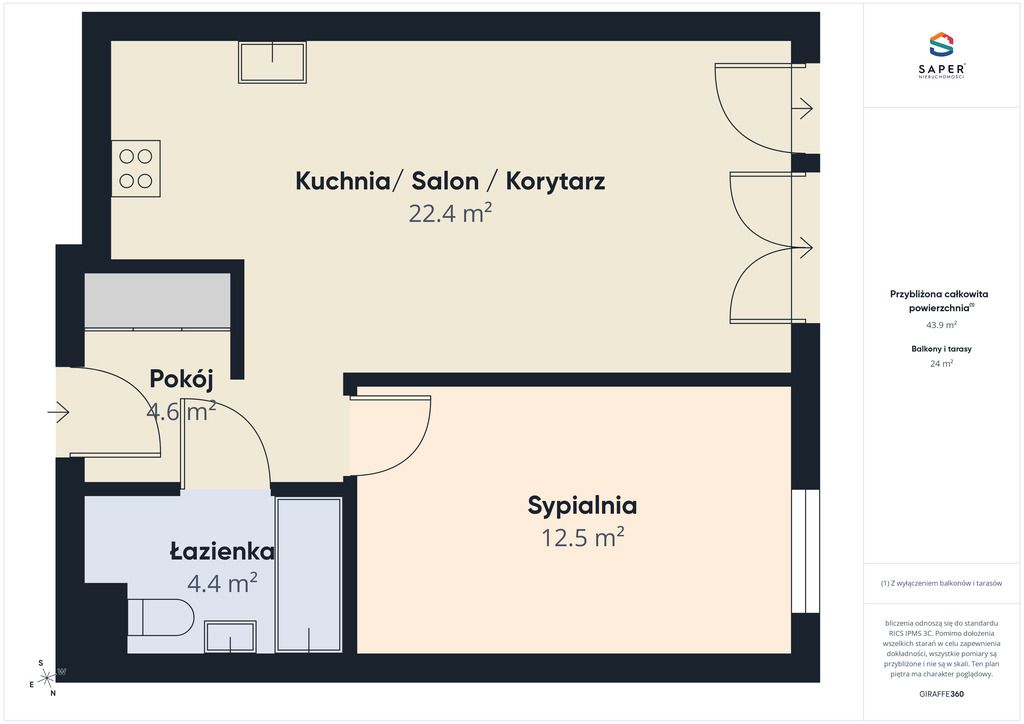 Mieszkanie 2-pokojowe Toruń, ul. Jana Michała Hubego. Zdjęcie 14