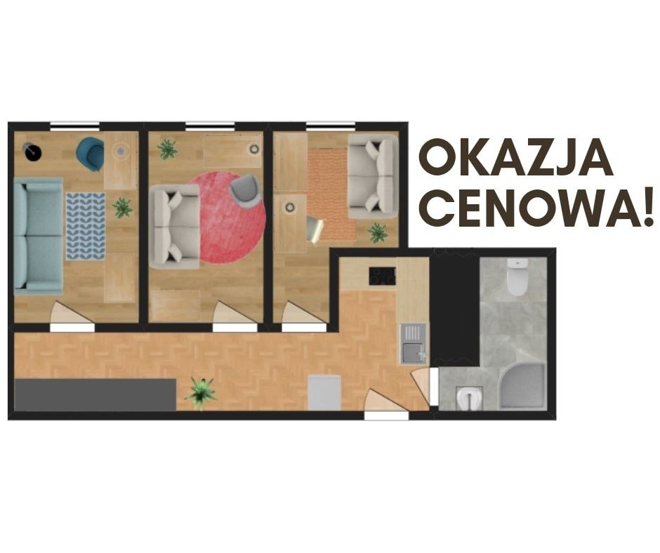 Mieszkanie 3-pokojowe Katowice Załęże
