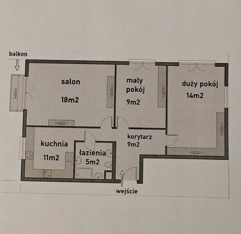 Mieszkanie 3-pokojowe Radomsko Centrum, ul. Lipowa. Zdjęcie 4
