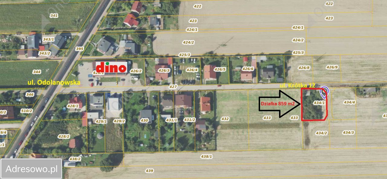 Działka budowlana Topola Mała, ul. Krótka. Zdjęcie 1