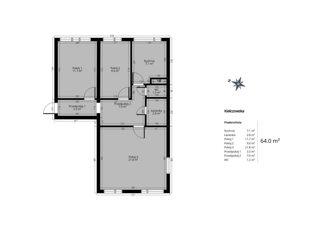 Mieszkanie 3-pokojowe Wrocław Psie Pole, ul. Kiełczowska. Zdjęcie 24