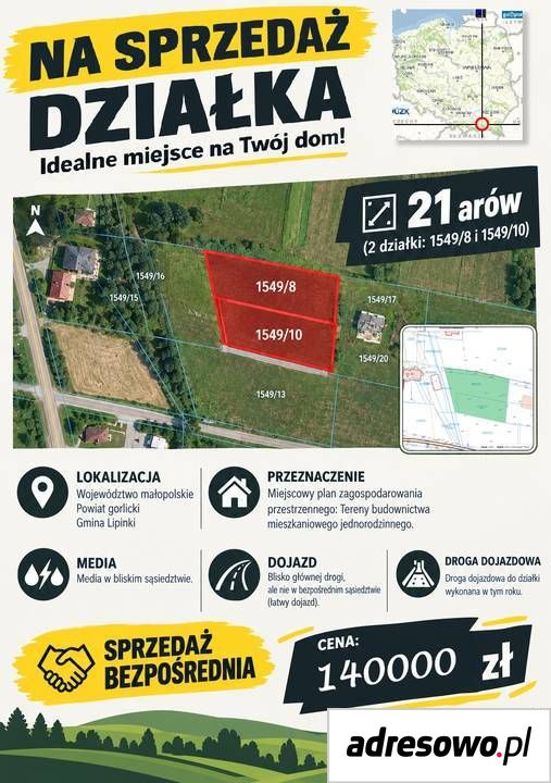 Działka budowlana Lipinki. Zdjęcie 2