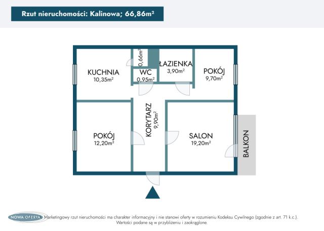 Mieszkanie 3-pokojowe Kalinowa. Zdjęcie 22