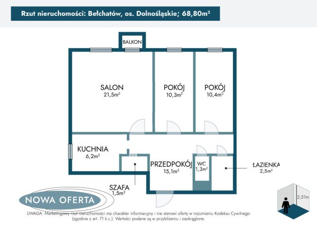 Mieszkanie 3-pokojowe Bełchatów, os. Dolnośląskie. Zdjęcie 15