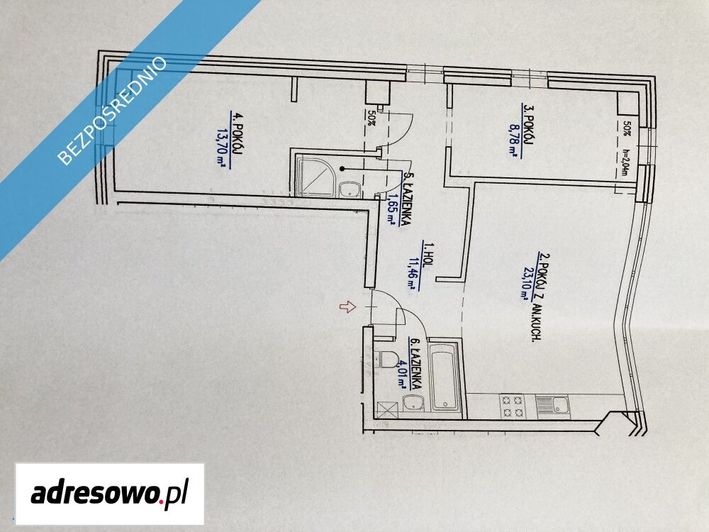 Mieszkanie 3-pokojowe Warszawa Kabaty. Zdjęcie 7