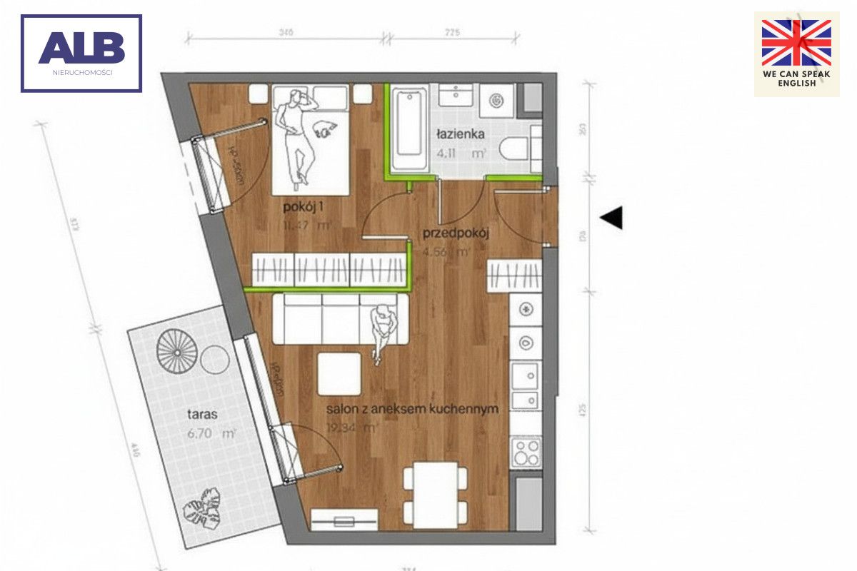 Mieszkanie 2-pokojowe Gdynia Leszczynki. Zdjęcie 2