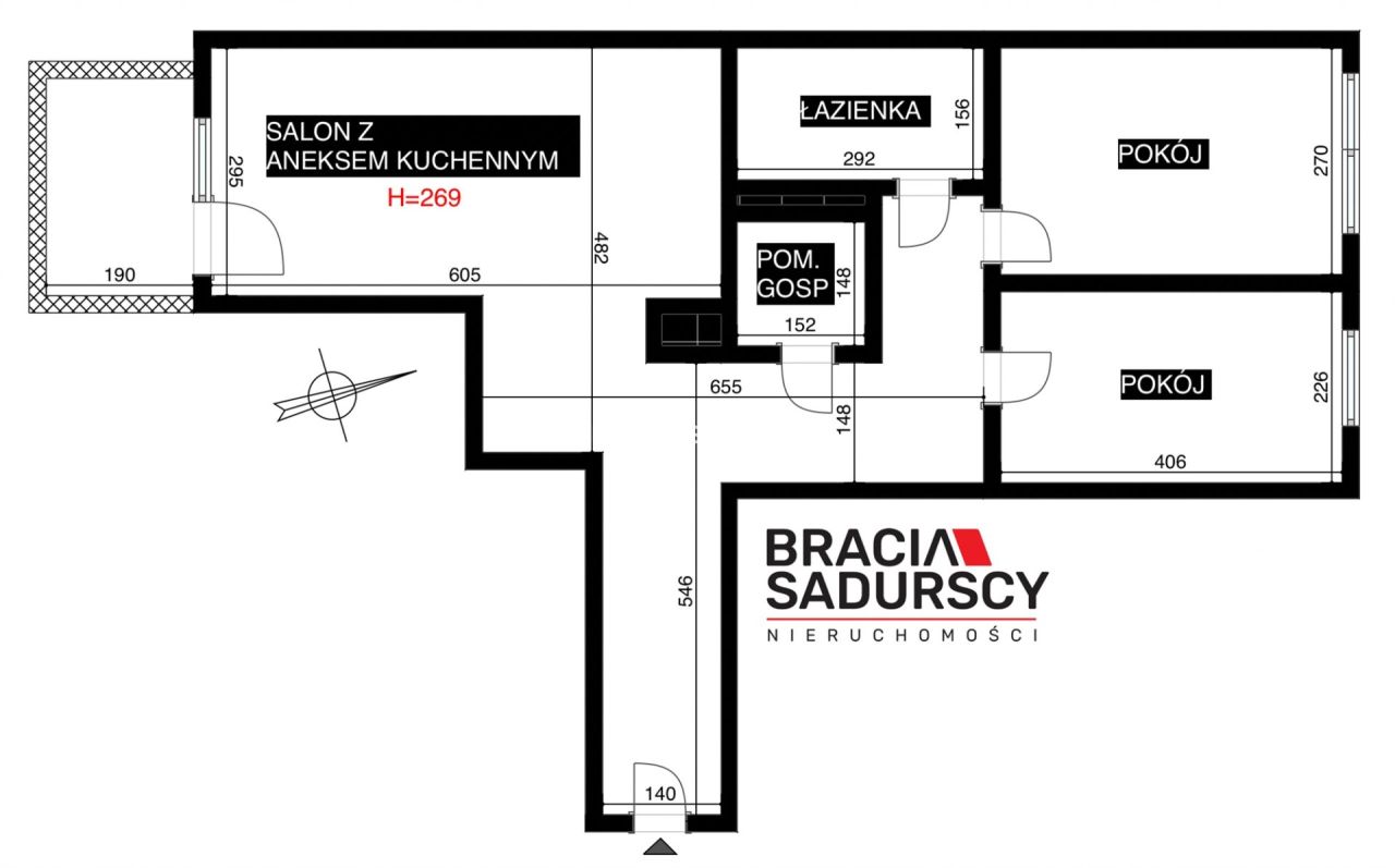 Mieszkanie 3-pokojowe Kraków Podgórze, ul. Tadeusza Szafrana. Zdjęcie 3